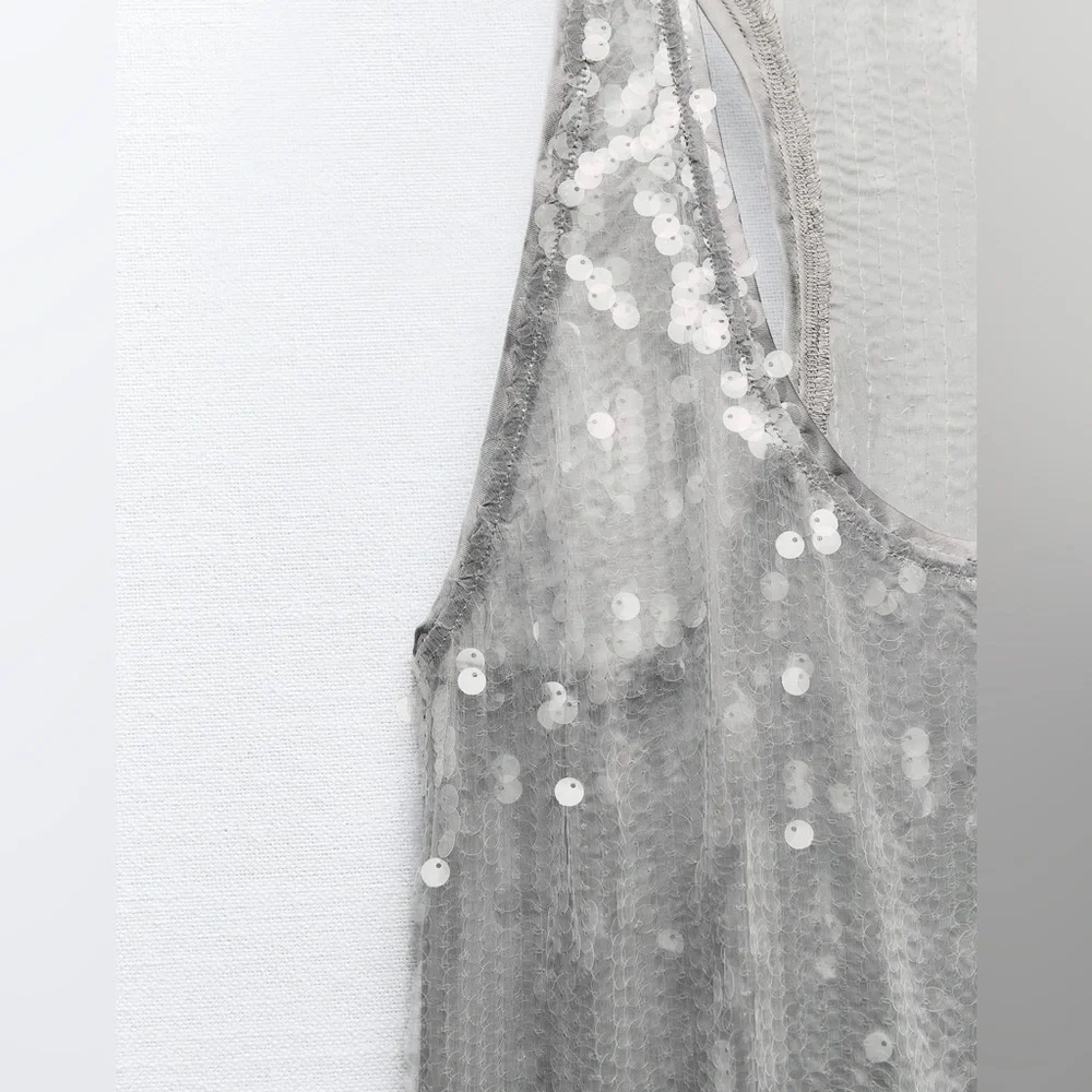 NWT ZARA SEQUIN DRESS - Picture 10 of 11